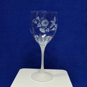 Avon Hummingbird Crystal Water Goblet With Dark Frosted Stem Wedding Barware